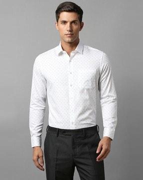 men micro print slim fit shirt