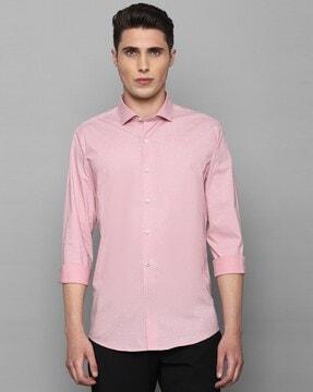 men micro print slim fit shirt