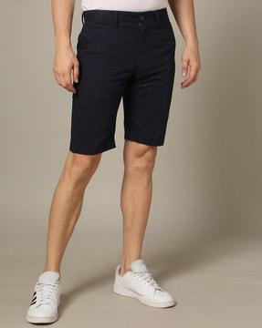 men micro print slim fit shorts