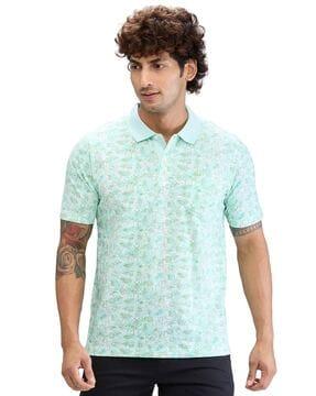 men micro print tailored fit polo t-shirt