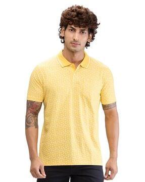men micro print tailored fit polo t-shirt