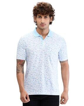 men micro print tailored fit polo t-shirt