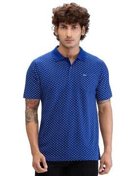 men micro print tailored fit polo t-shirt