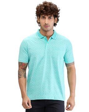 men micro print tailored fit polo t-shirt