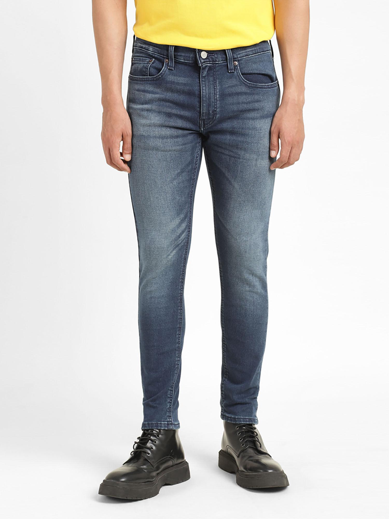 men mid indigo skinny taper fit jeans