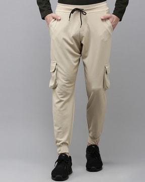 men mid-rise cargo track pants