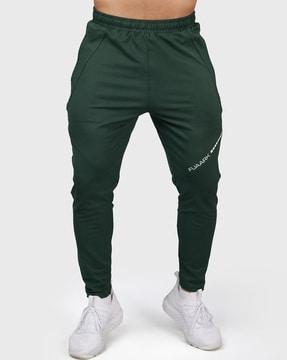 men mid-rise fitted track pants