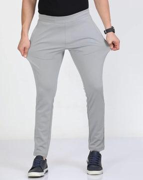 men mid-rise fitted track pants