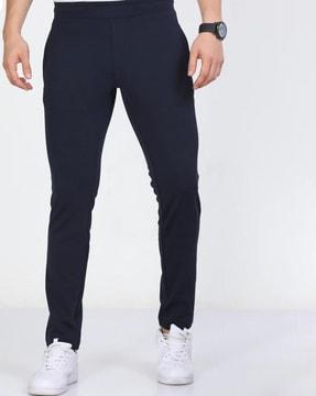 men mid-rise fitted track pants