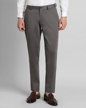 men mid-rise flat-front trousers