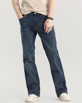 men mid-rise jeans with 5-pocket styling