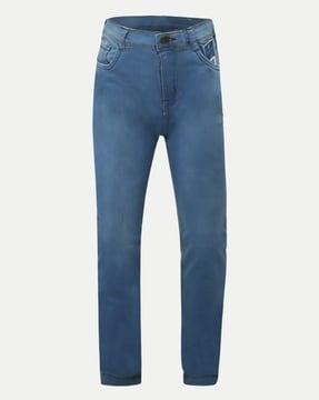 men mid-rise jeans with insert pockets