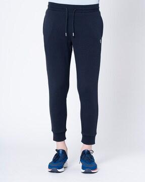 men mid-rise joggers with drawstring waist