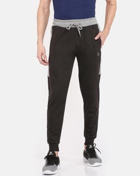 men mid-rise joggers with drawstring waist