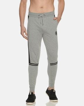 men mid-rise joggers with drawstring waist