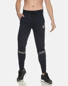 men mid-rise joggers with drawstring waist