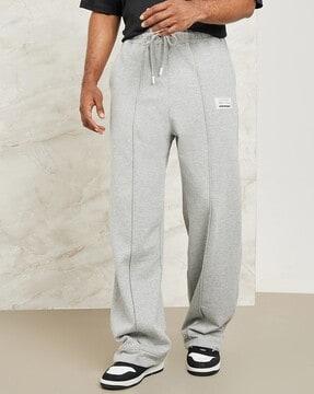 men mid-rise joggers with drawstring waist