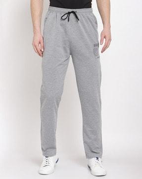 men mid-rise joggers with elasticated drawstring waist