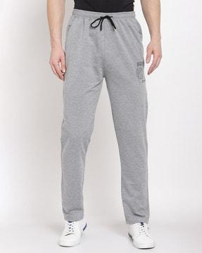 men mid-rise joggers with elasticated drawstring waist