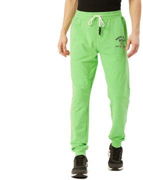 men mid-rise joggers with elasticated drawstring waist