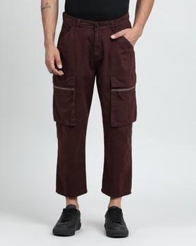 men mid-rise loose cargo pants