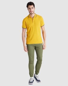 men mid rise regular fit joggers