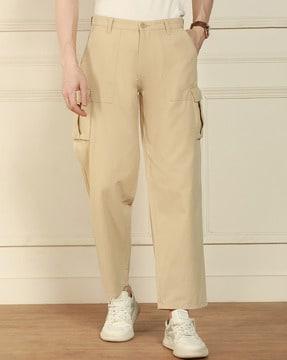 men mid-rise relaxed fit cargo pants