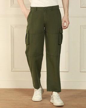 men mid-rise relaxed fit cargo pants