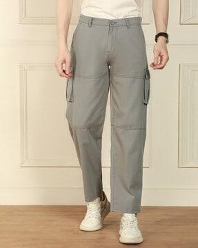 men mid-rise relaxed fit cargo pants