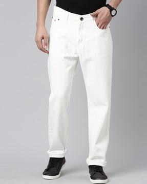 men mid-rise relaxed fit jeans