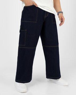 men mid-rise relaxed fit jeans