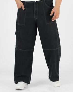 men mid-rise relaxed fit jeans