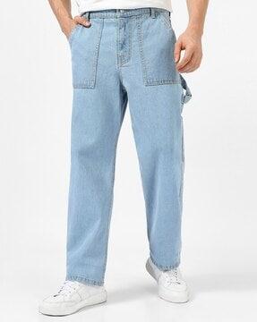 men mid-rise relaxed fit jeans