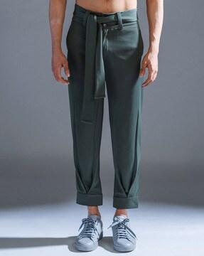 men mid-rise relaxed fit pants