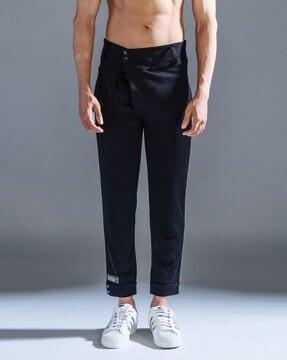 men mid-rise relaxed fit pants