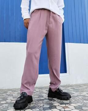 men mid-rise relaxed fit trousers