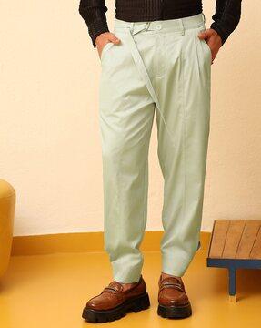 men mid-rise relaxed fit trousers