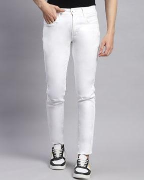 men mid-rise skinny jeans with 5-pocket styling
