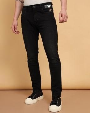 men mid-rise slim fit jeans