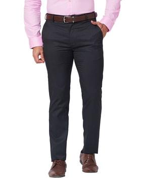 men mid-rise slim fit trouser