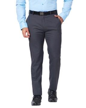 men mid-rise slim fit trousers