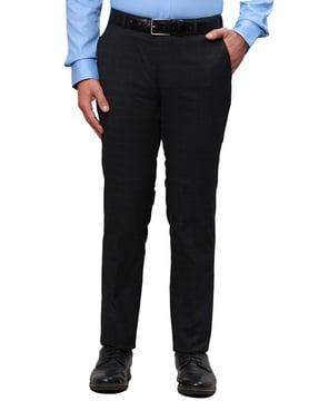 men mid-rise slim fit trousers