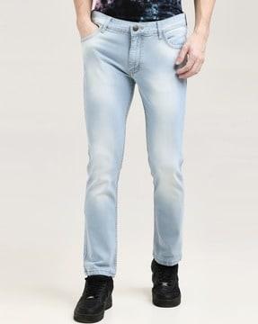 men mid-rise slim jeans