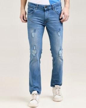 men mid-rise slim jeans