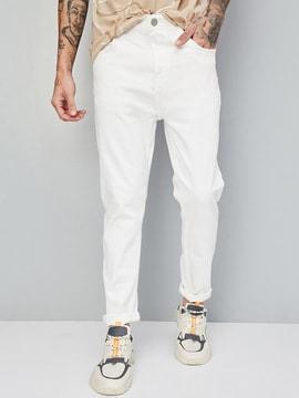 men mid-rise slim jeans