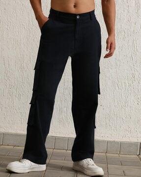 men mid-rise straight fit cargo pants