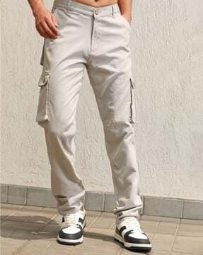 men mid-rise straight fit cargo pants