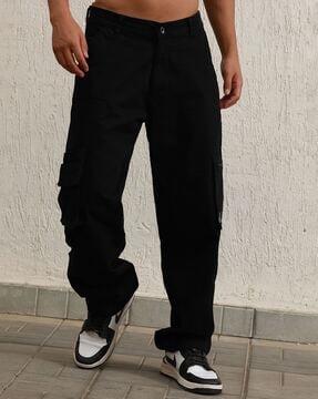 men mid-rise straight fit cargo pants