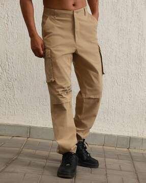 men mid-rise straight fit cargo pants