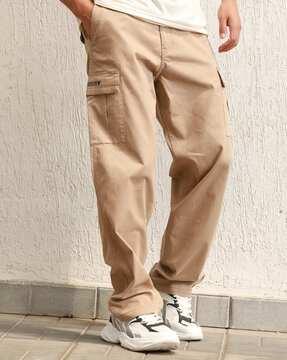 men mid-rise straight fit cargo pants
